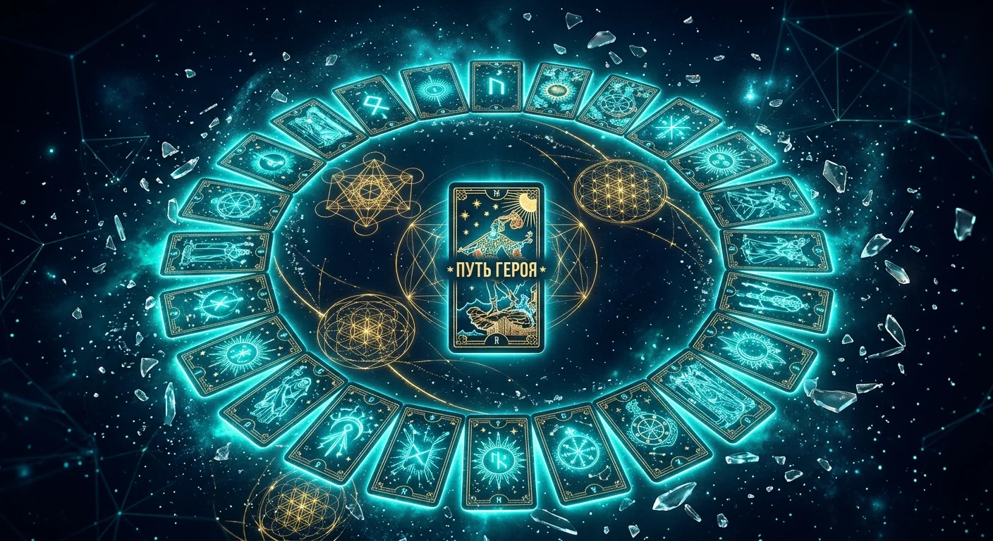 Схема Путешествия Героя через 22 архетипа Старших Арканов Таро