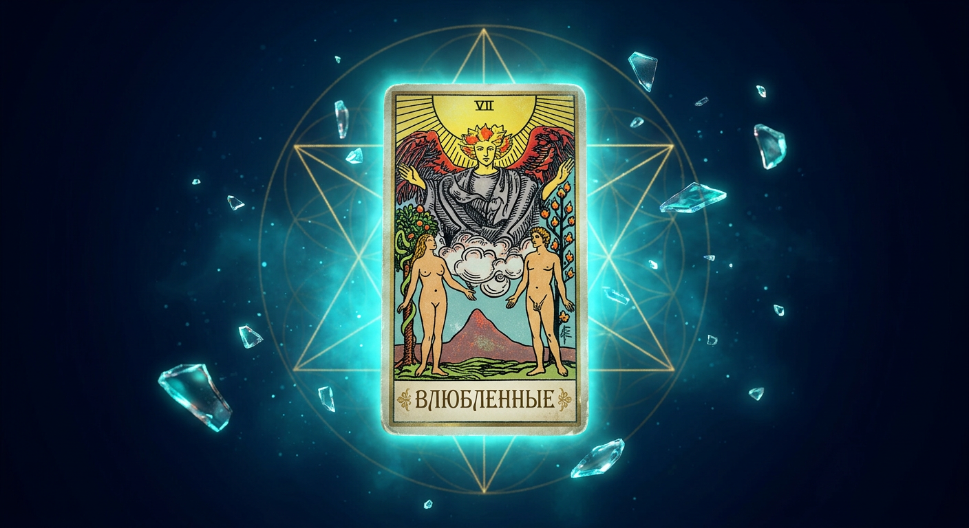 Карта Влюбленные в раскладе на отношения как символ выбора.