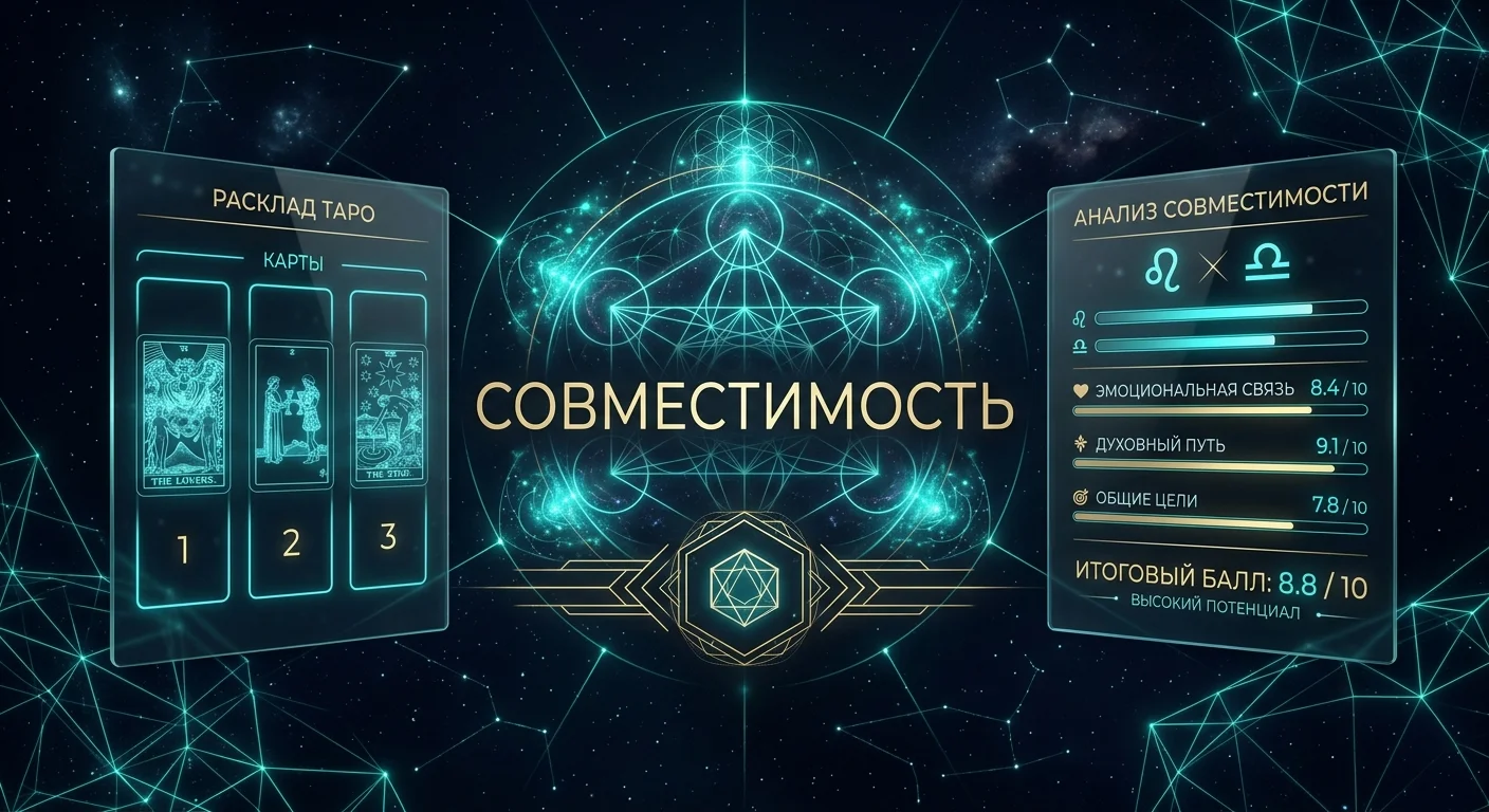 Таблица расчета совместимости партнеров по Старшим Арканам Таро.