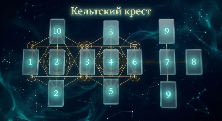 Кельтский крест Таро: подробное значение 10 позиций + пример толкования