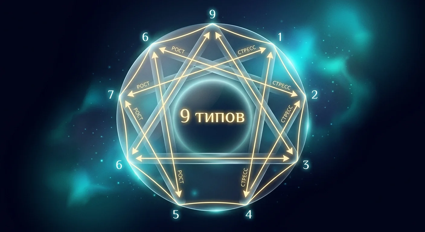 Направления стрелок роста и стресса для 9 типов личности