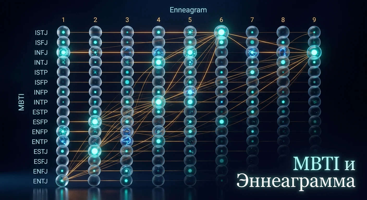 Статистическая корреляция типов MBTI и 9 эннеатипов личности