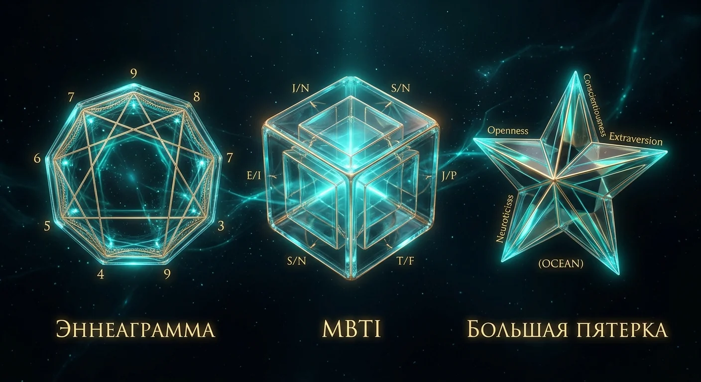 Сравнение систем эннеаграммы, MBTI и Big Five для оценки личности