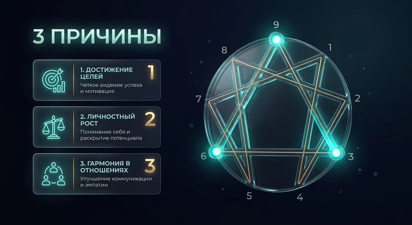 Три причины смены результата теста на эннеаграмму — инфографика Три причины смены результата теста на эннеаграмму — инфографика