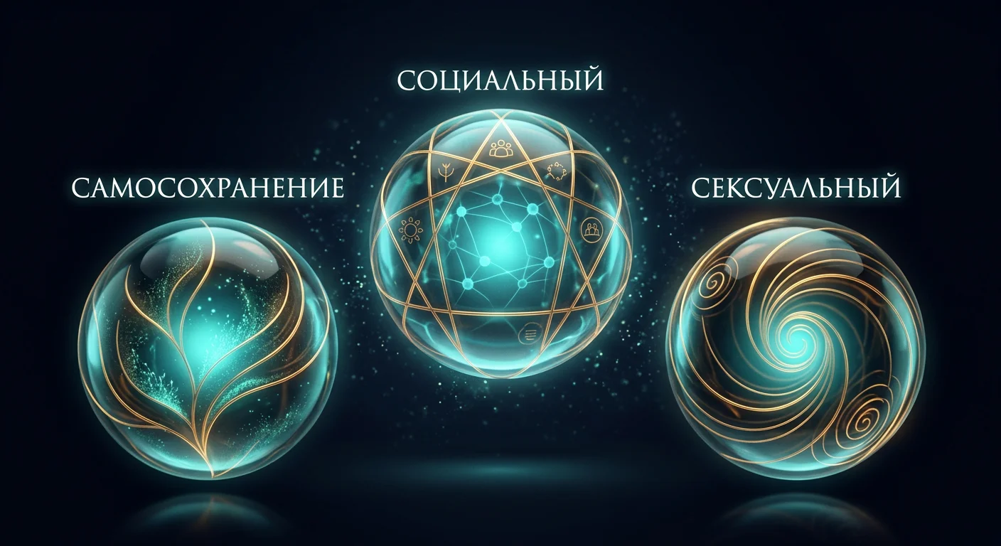 Сравнение трёх инстинктов эннеаграммы: самосохранение, социальный и сексуальный Сравнение трёх инстинктов эннеаграммы: самосохранение, социальный и сексуальный