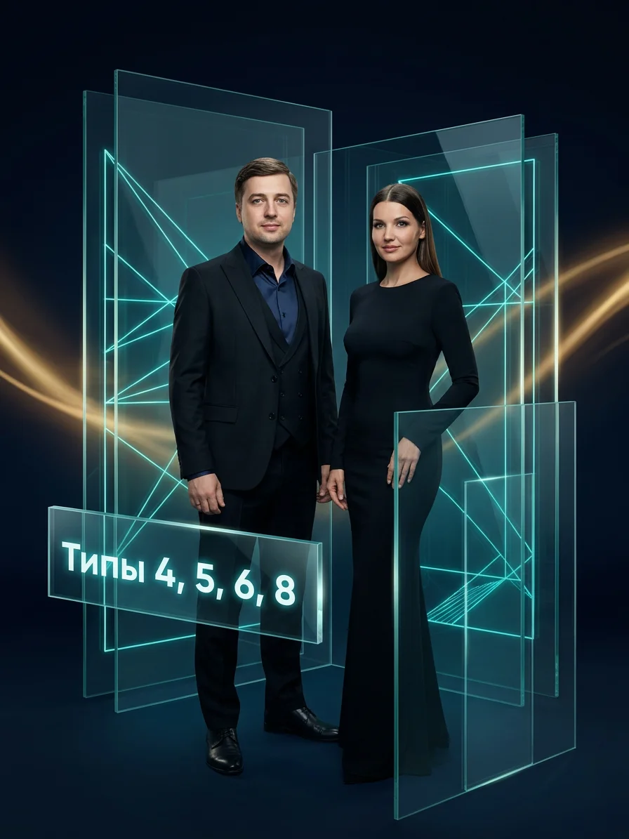 портреты четырёх сложных эннеатипов — 4,5,6,8 в отношениях