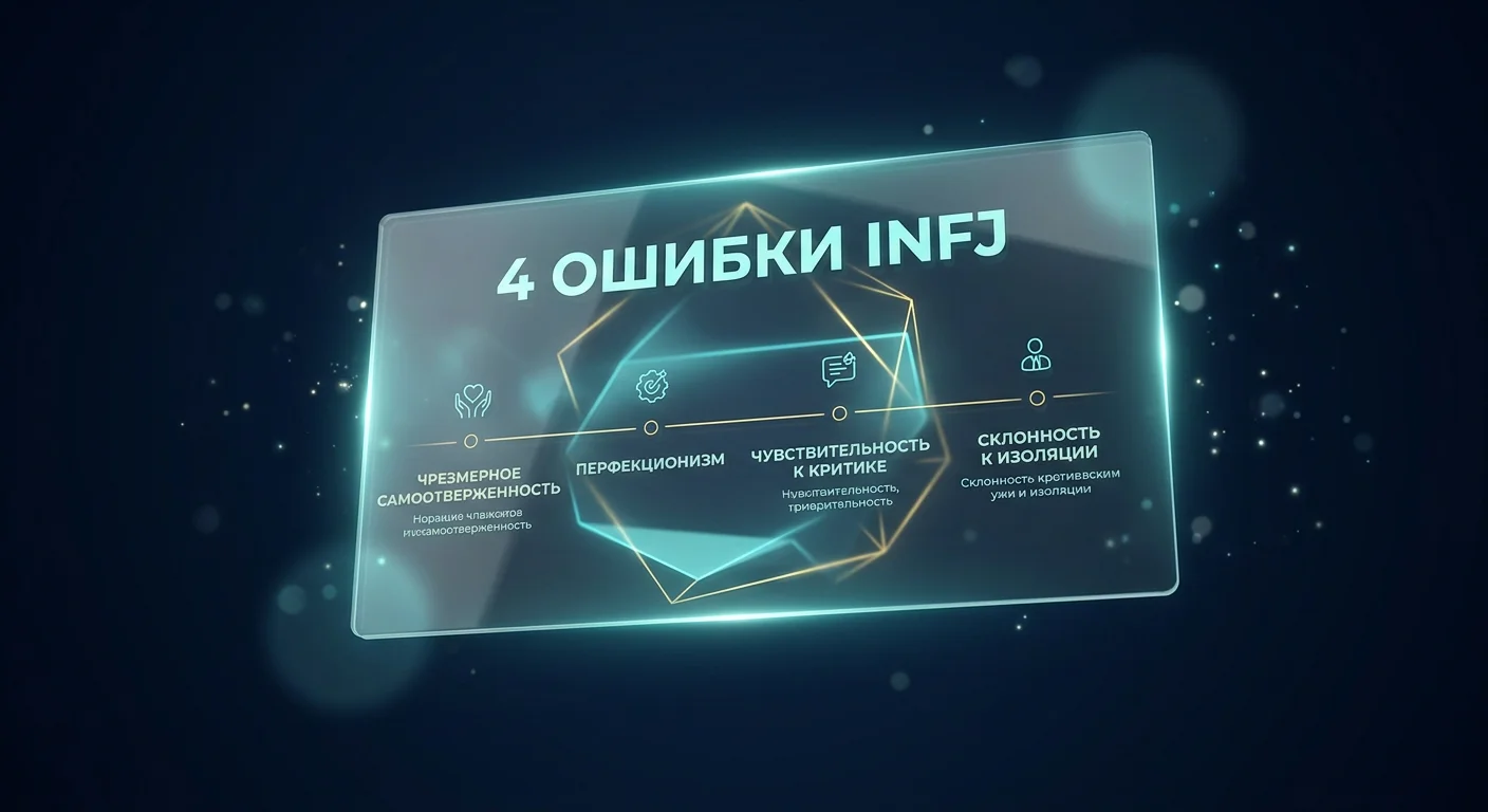 Четыре типичные ошибки самотипирования INFJ — инфографика с примерами Четыре типичные ошибки самотипирования INFJ — инфографика с примерами