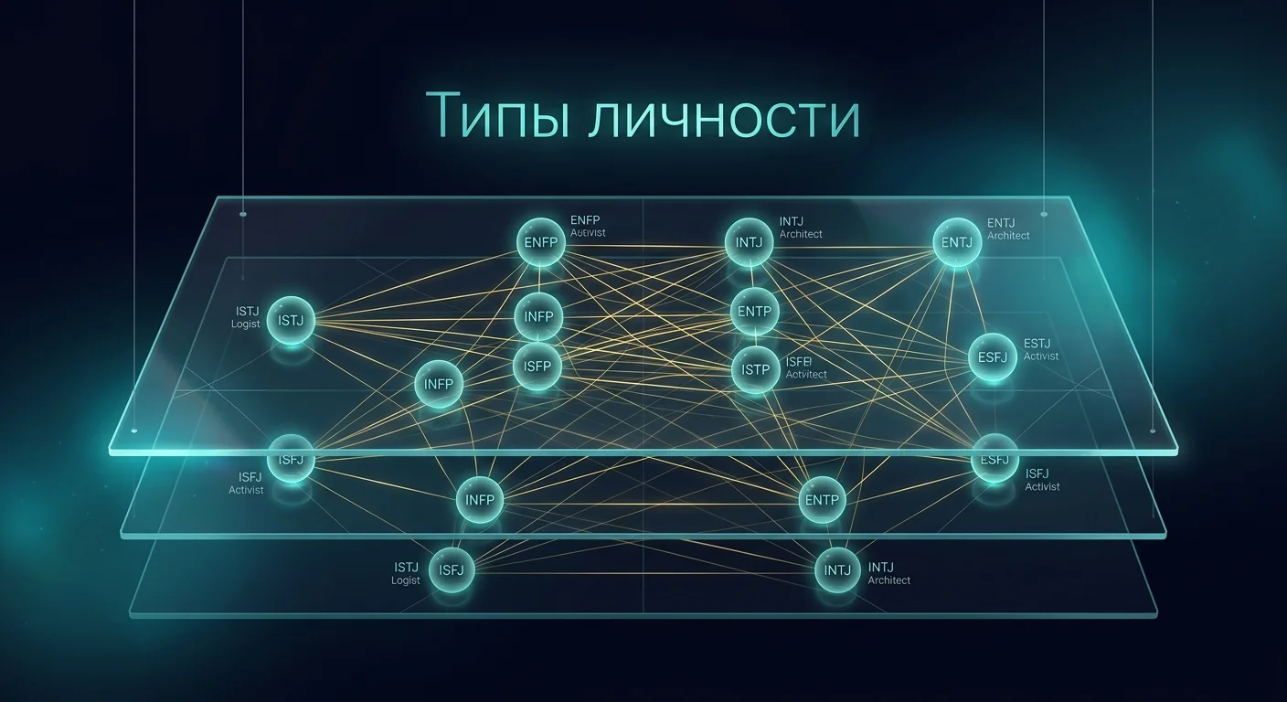 Таблица корреляций 16 типов MBTI и девяти эннеатипов с крыльями Таблица корреляций 16 типов MBTI и девяти эннеатипов с крыльями